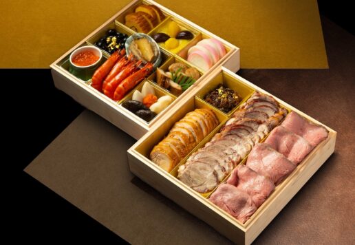 尾島商店のおせち 木箱 2026年 濱吟焼豚や国産牛料理入り 二段重